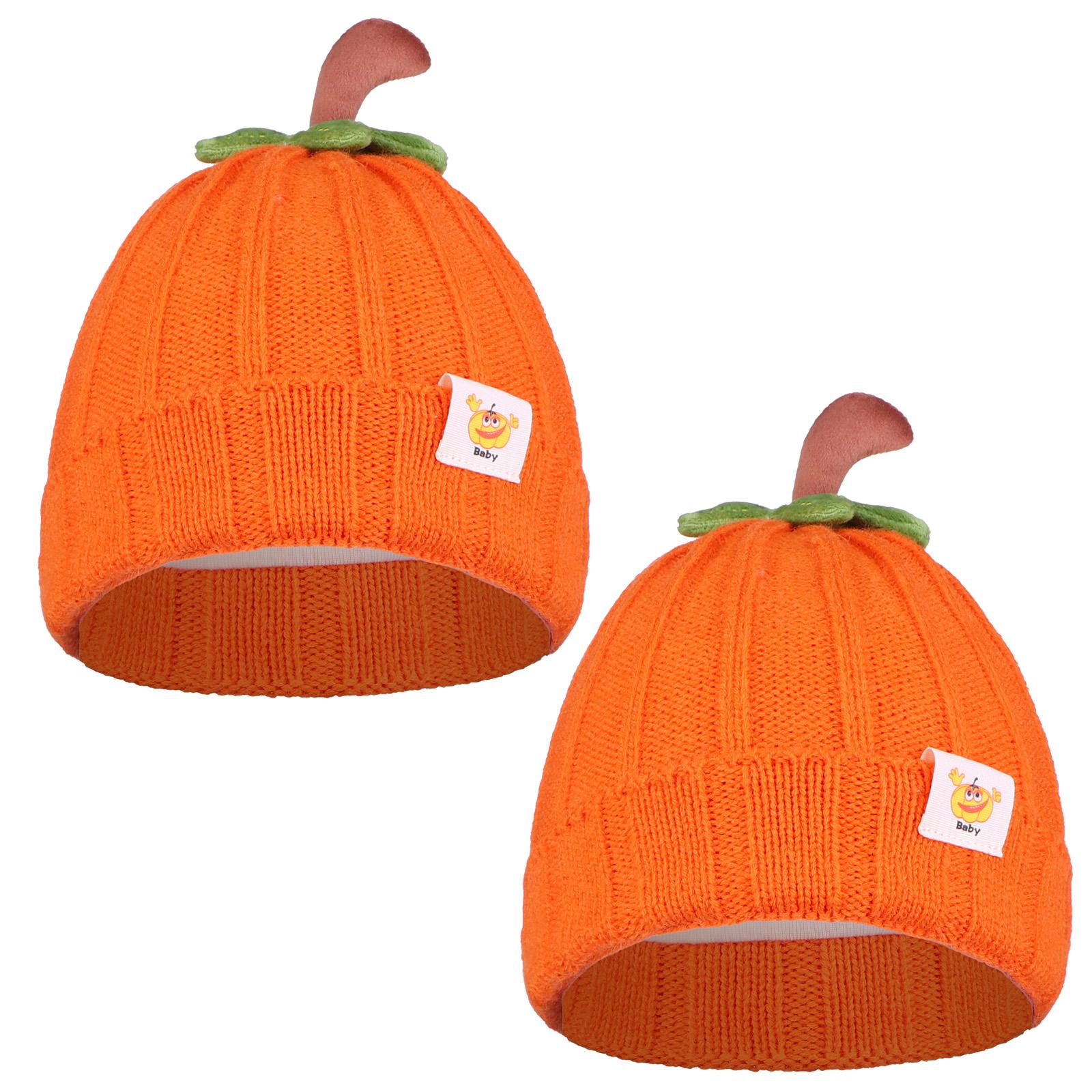 

Набор из 2 штук Хэллоуин Детская шапка тыква Конфета или жизнь Новорожденный младенец Вязаный костюм тыквы Зимние вязаные шапки бини для мальчика девочки оранжевый