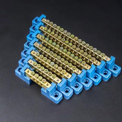 New 6*9 Copper Ground Bar 4/6/8/10/12 Hole High Bridge Type Zero Ground Wiring Connection Zero Row Distribution Box