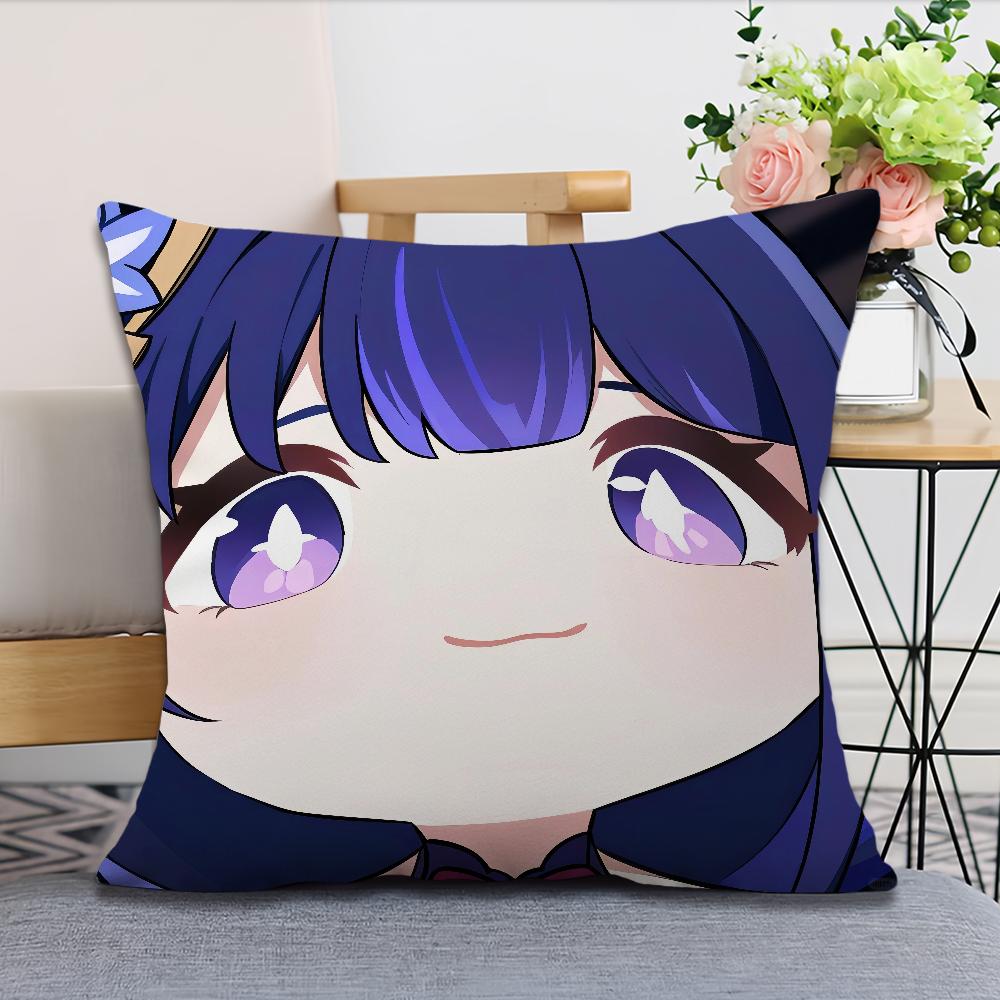 Cartoon Genshin Impact Cute Q Version Soft Comfortable Pillow Case for Sofa Living Room Home Office Decor Protective Covers