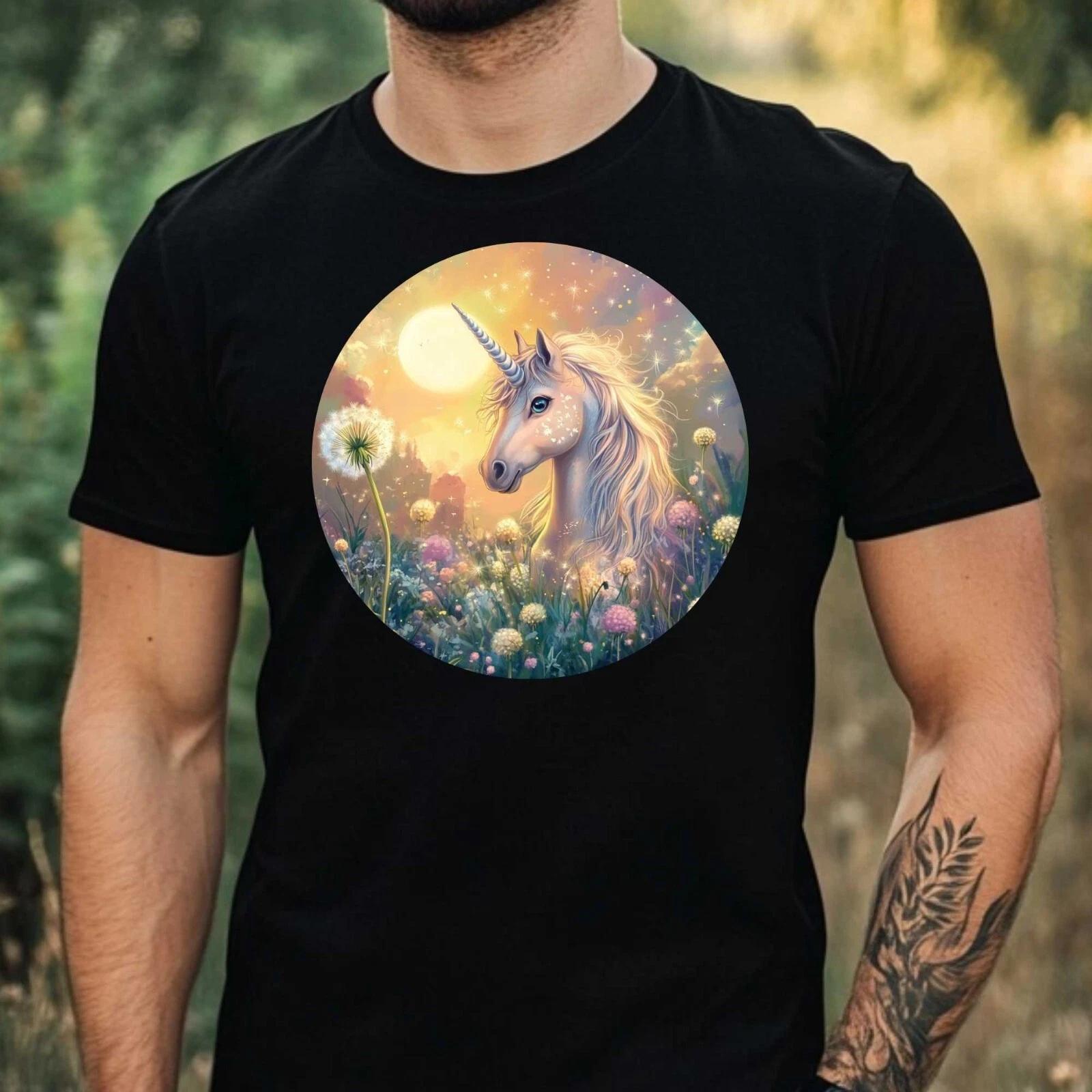 T-Shirt Herren Einhorn mit Löwenzahn Motiv Baumwolle Größe XS bis 5XL L