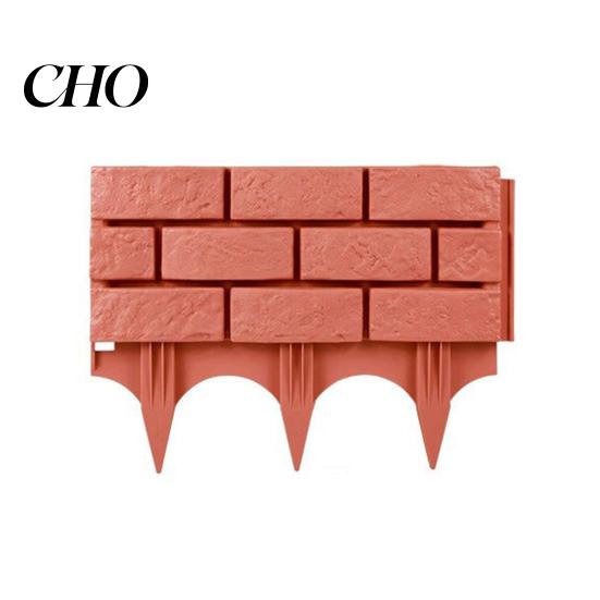 Faux Brick Garden Fence Plastic Retaining Look Edging Border Outdoor Landscape Weather Resistant Decorative Picket Panel for Flower Beds Paths