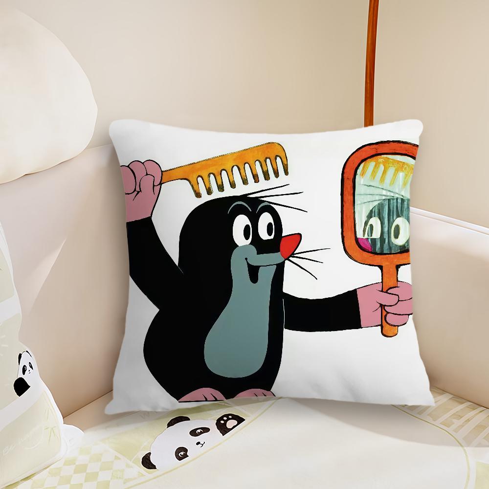 Animation Little MMole cushion cover Pillow Case Plush Fabric Soft Double Sided Print Sofa Cushion Cover Throw Pillow Covers
