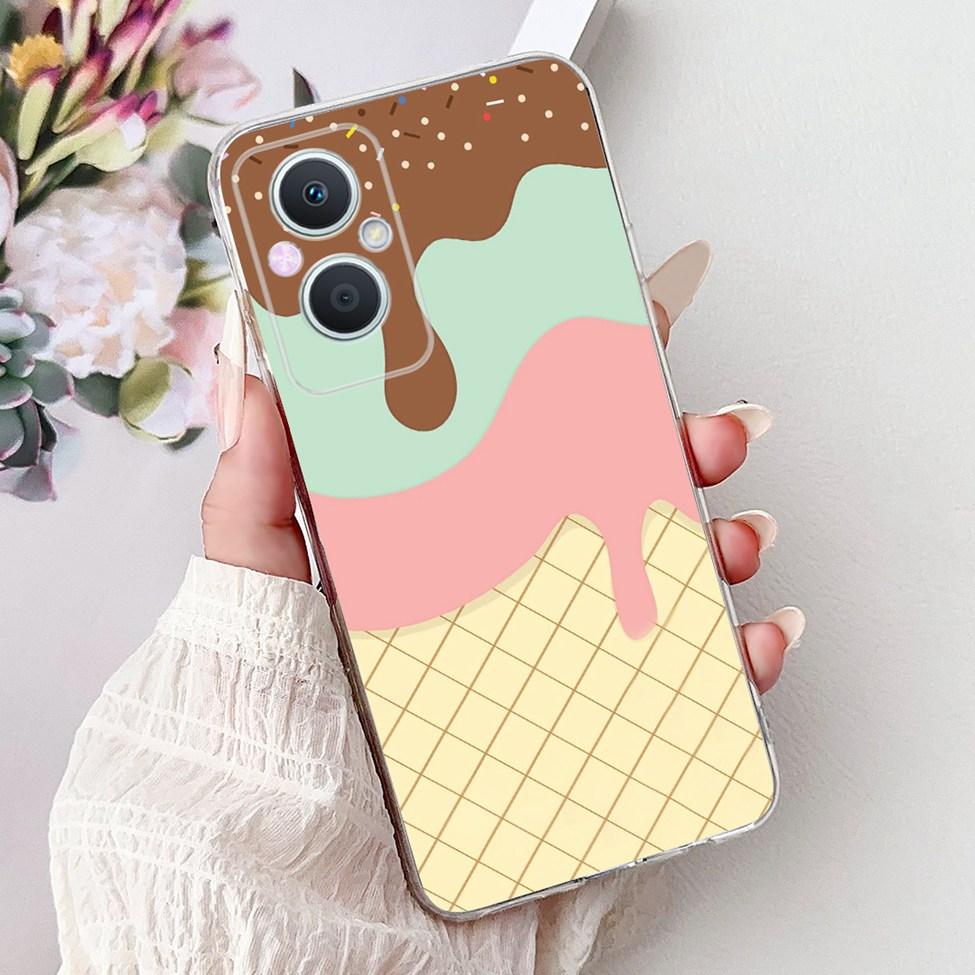 Clear For Oppo Reno 7Z 5G CPH2343 Case For Oppo Reno 8Z 5G CPH2457 Cover Luxury Butterfly Love Fashion Flowers Cool Lion Painted