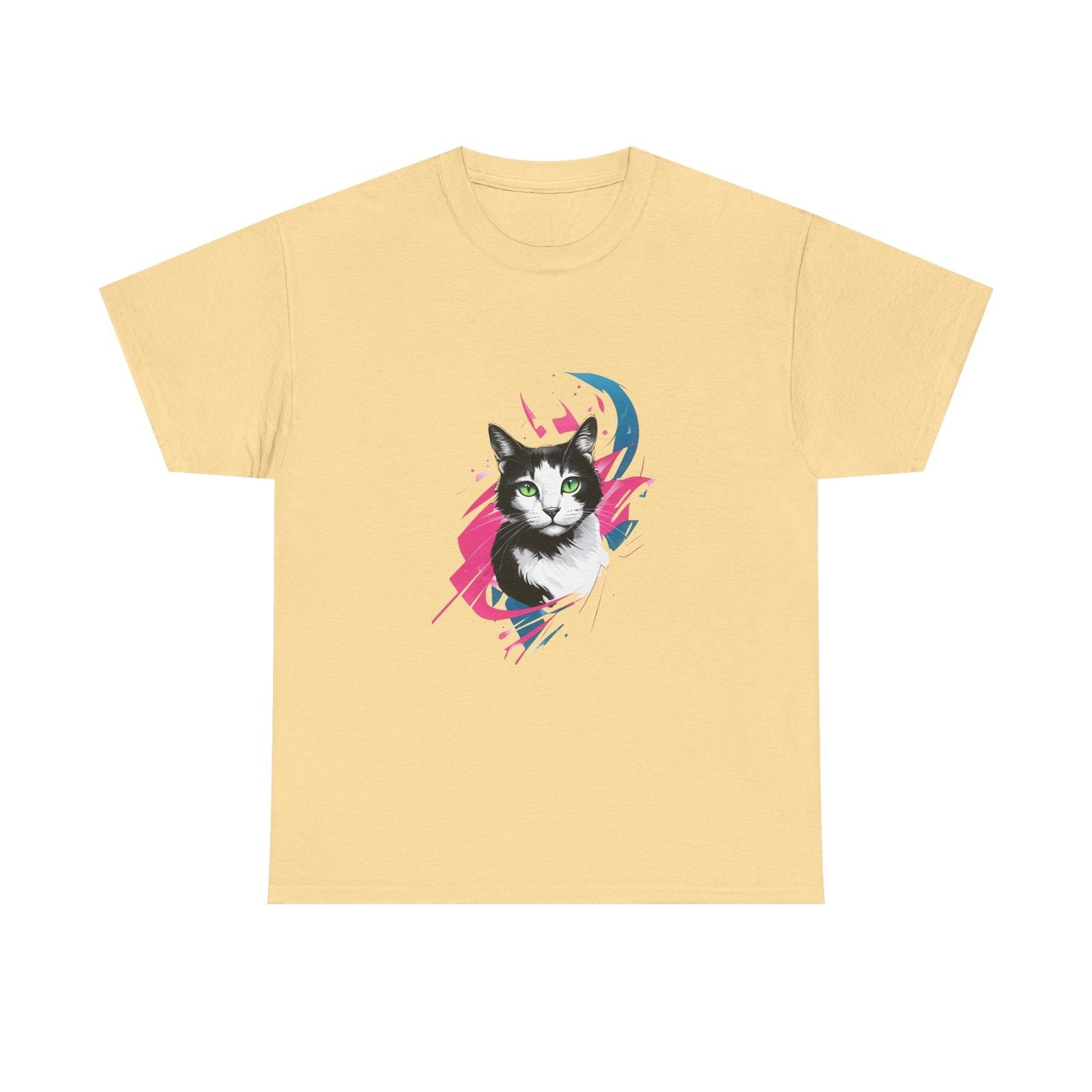 Cat Design Tshirt Kitten Wear Comfortable Clothing Artistic Style Feline Art Pet XL