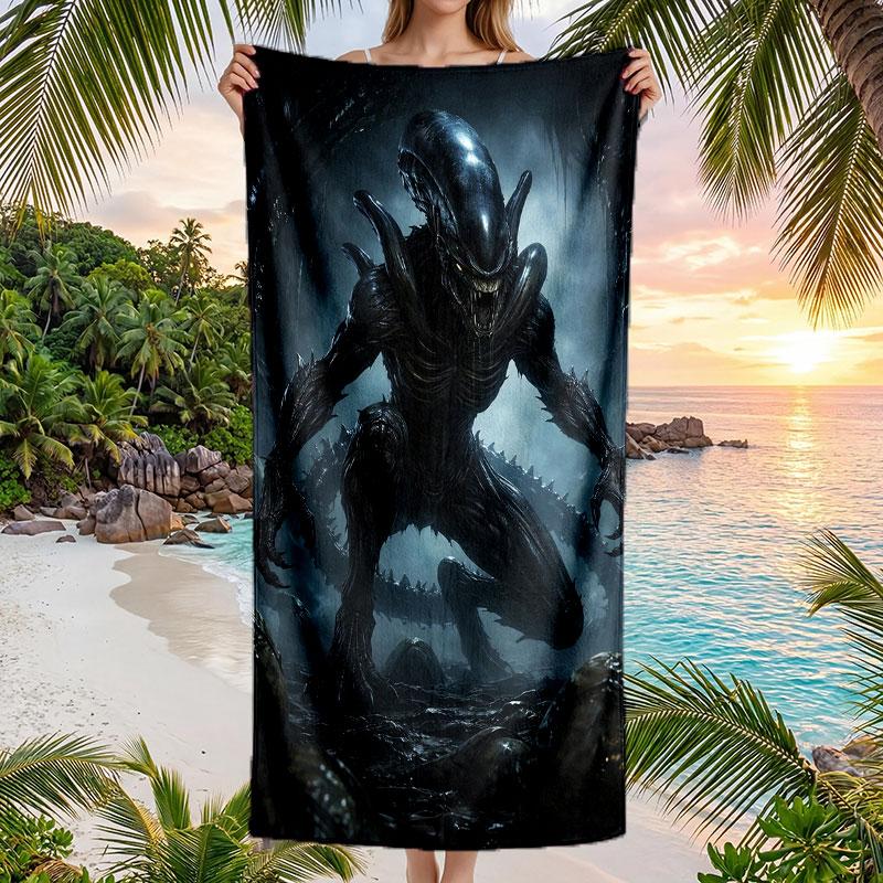 Large Beach Towel Quick Dry Absorbent Towel For Beach IndoorAlien Xenomorph