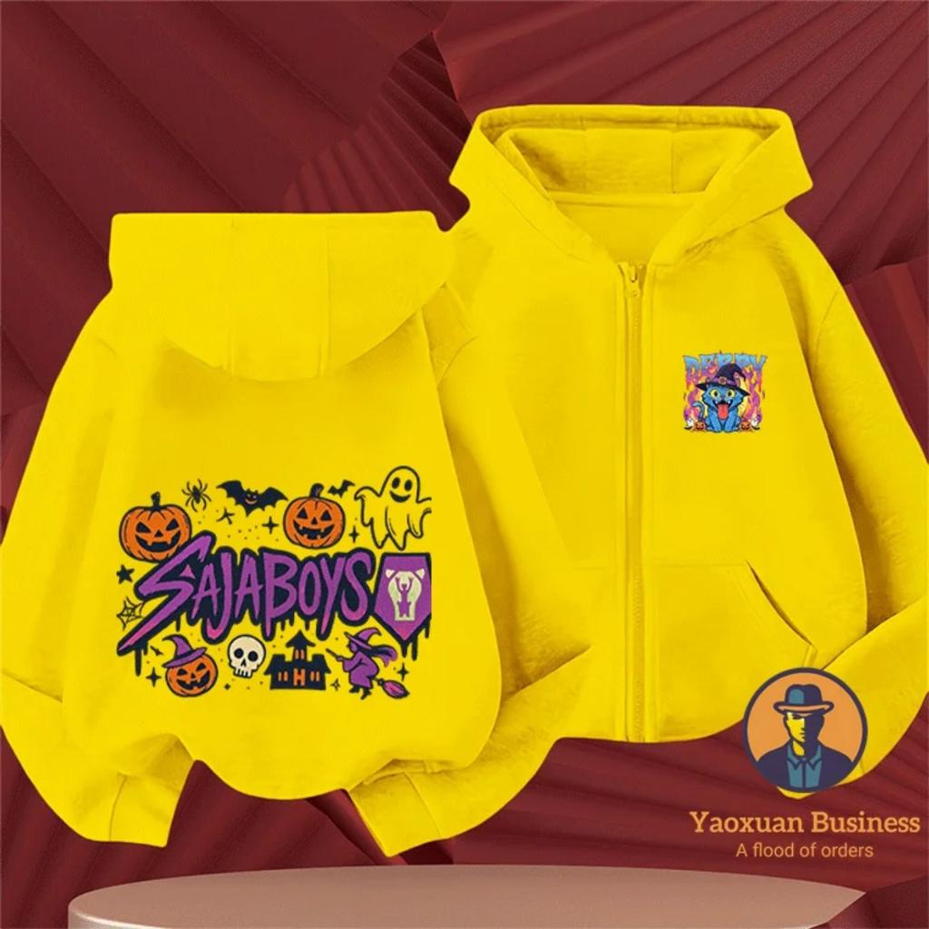 2025 Popular KPop Devil Hunter Girl Zipper Hoodie Cute Cartoon Print Autumn/Winter Fashion Clothing