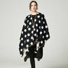 Female Lengthened Thick Furcal Round Dot Cloak Fashionable Tippet Shawl for Winter Autumn Christmas Gift