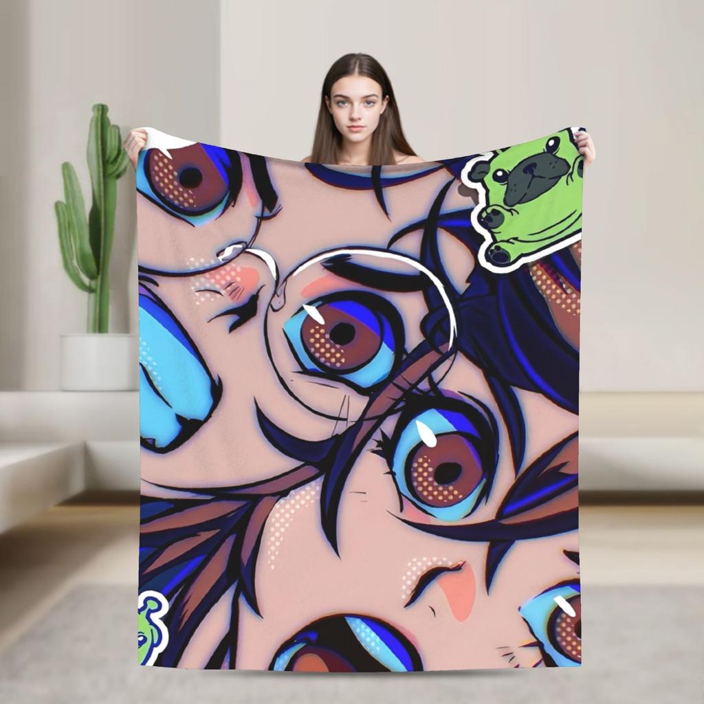 Turbo Granny Dandadan Anime Blanket Street Trend Plush Throw Blanket For Living Room Airplane Travel Flannel Bedspread Bed Cover