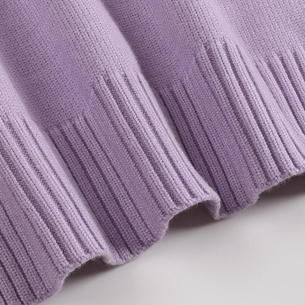 AMI 2025 Klasický pár Kulatý výstřih Stejná barva Plochá výšivka Láska Vlněný svetr