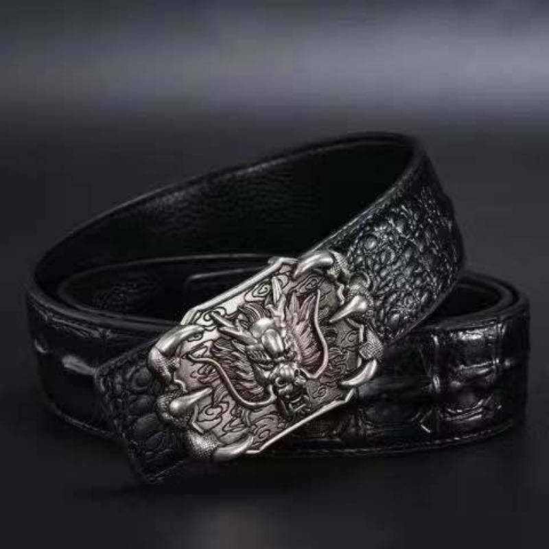 Men's Leather Belt Genuine Leather Belt Personality Faucet Alloy Smooth Buckle Belt Youth Casual Belt
