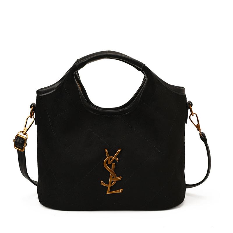 

Korean ins premium bucket bag niche design handbag rhombus embroidery thread large capacity chain shoulder messenger bag чорний