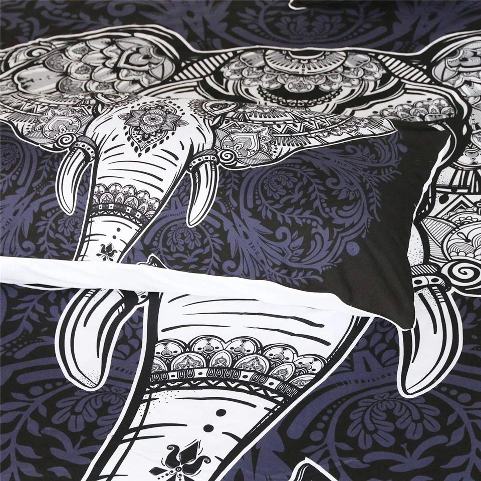 High Quality Bed Set 2/3pcs Bohemian Indian Elephant Beddings Duvet Cover Set Twin Full Queen King Size Bedclothes Dropshipping
