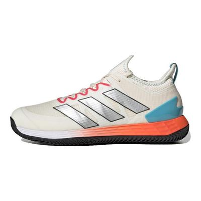 Adizero Ubersonic 4 Clay Court Chalk Scarlet Men Sneakers Cream Chalk-White Silver-Metallic HQ5930