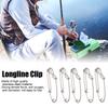 15PCS Durable Stainless Steel Long Line Clips Snap Open Eye Pin 2.0*80mm Tuna Clip Lightweight Fishing Snap Clip Tuna Fishing
