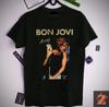 BON JOVI Tričko Černé Tričko pro muže ženy plná velikost VC1752 Unisex Tričko