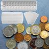 Set of 20 Clear Round Coin Capsules Holders Storage Case Portable Container Display Including Soft EVA Pads for Coin Safety