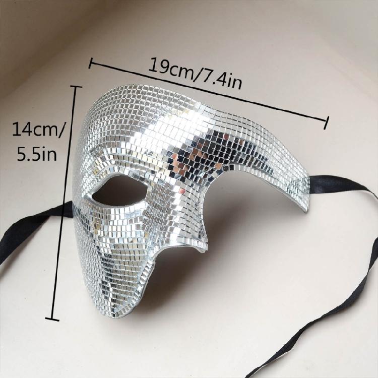 Elegant Half Face Covering Elegant Disco Mirrored Mask For Costume Parties And Carnival Masquerades Ball Event