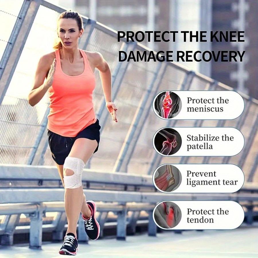 Upgraded Knee Pads, Compression Knee Support with Air Mesh Fabric, Adjustable Knee Wrap with Side Stabilizers, Ultra-Soft Bandage for Sports, Running