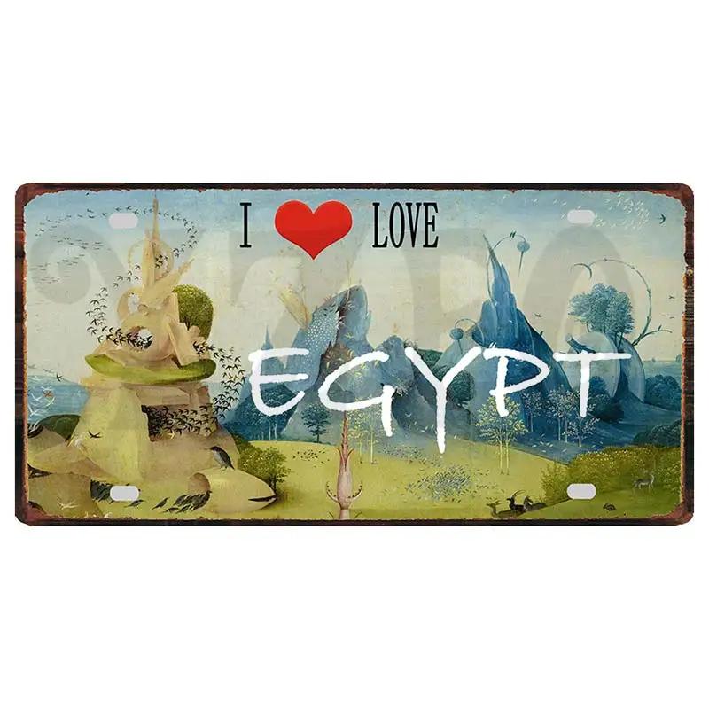 YZFQ30X15CM Egypt Ibiza Munich  Halkidiki  Minorca City Island Metal Tin Sign Travel Souvenir Wall  Home Carft Decor DC-1369B