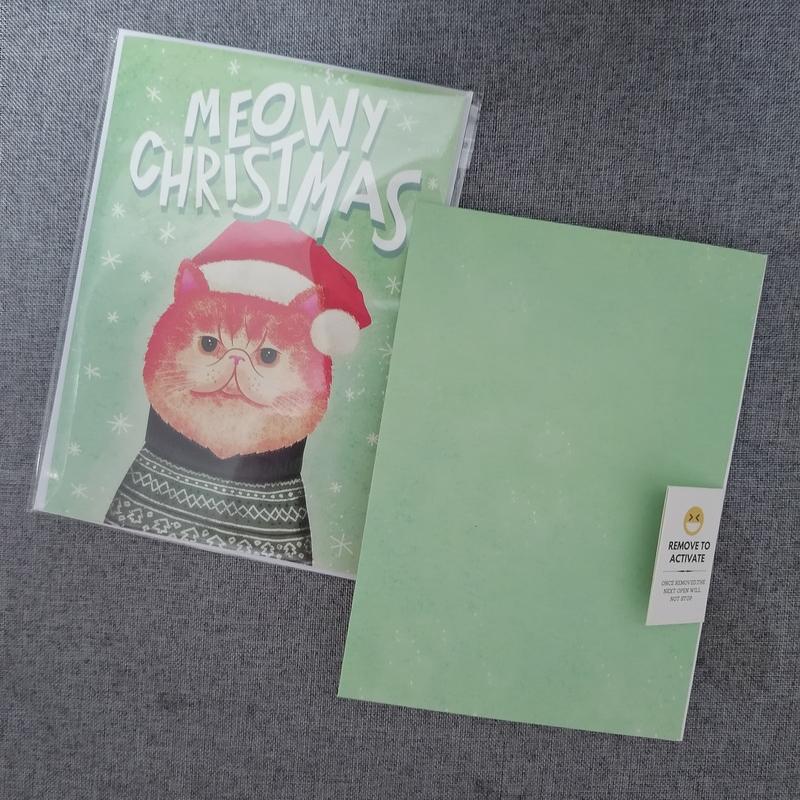 2026 Nová nekonečná mňoukací vánoční hudební karta Vánoční dárek pro dítě Kočka Mňoukající hudba Pohlednice Novoroční dekorace Dárky
