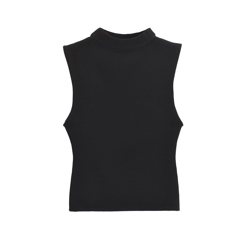 Kaslead New Arrival Women's Clothing Fashion Style Fashion All-Match Casual Half Turtleneck Sleeveless Tops 4174832