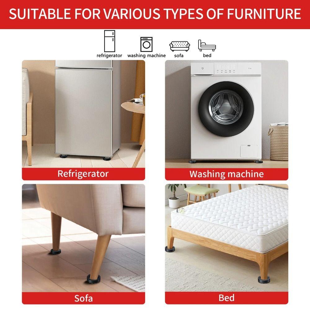 4pcs Non-Slip Washing Machine Foot Pad Protects Washing Machine Support  Refrigerator
