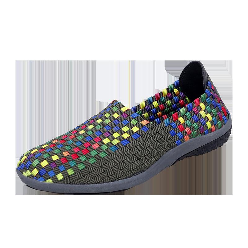 New elastic woven shoes camouflage hollow lightweight shoes trendy student sports and leisure shoes