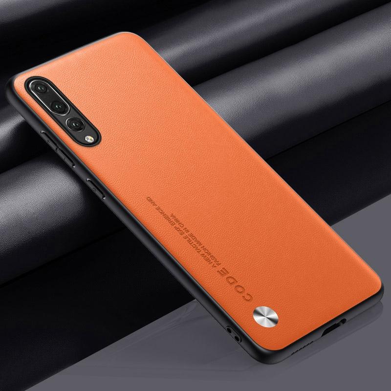 

Розкішний шкіряний чохол PU для Huawei P20 Pro P20Pro Задня кришка Матовий силіконовий повний захист чохол для телефону Huawei P20 Lite Coque For Huawei P20 Pro помаранчевий