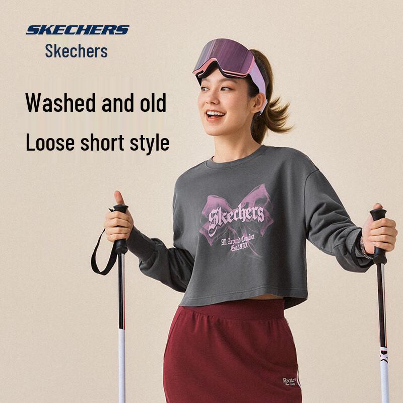 Skechers Women s Loose Fit Long Sleeve Knit T-shirt L325W065 XL