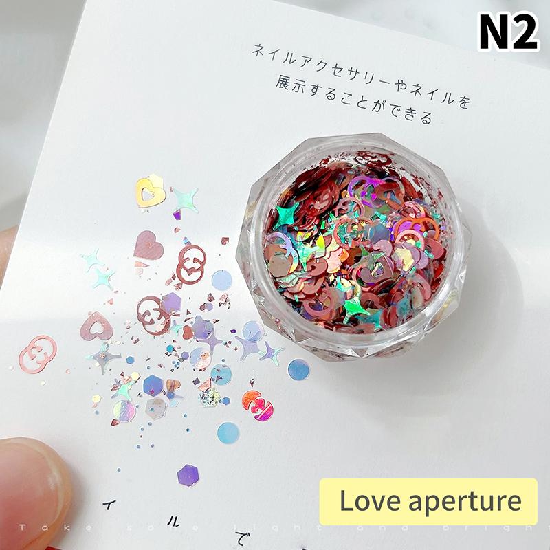 1Eske Pentagram Star Awn Dopamin Nail Paljetter Laser Nail Art Charms Dekorasjoner Neglelakk Smykker Tilbehør Gjør-det-selv manikyr