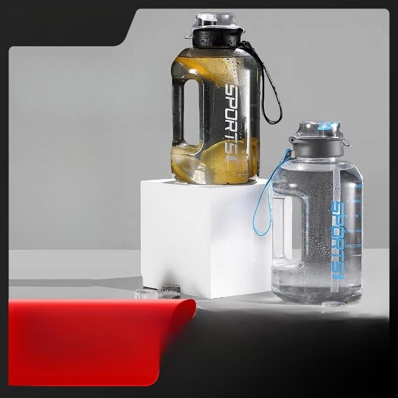 1.7L/2.7L Fitness Cup Drinking Bottle Large Capacity Portable PC Sports Water with Straw Good-looking Student Drink Kettle