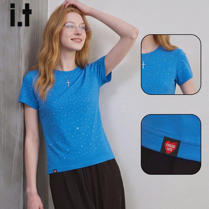 CHOCOOLATEit Women s Rhinestone T-Shirt L синий