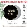 2D Flat Retro Aluminum Wall Stickers In Various Sizes. "Thank You" Sign On A Black Background. A Minimalist, Understated Luxury Style, Perfect for