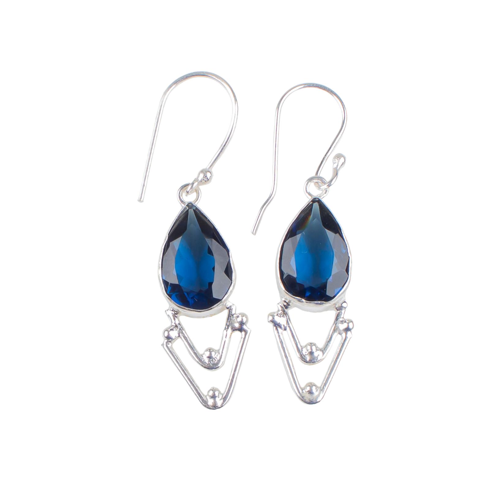 

London Blue Topaz Gemstone 925 Sterling Silver Elegant Jewelry Earrings For Wife EE-39-5