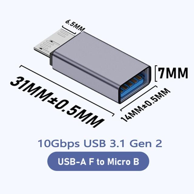 Adapter Adapter SUNROZ Micro USB 3.1 Type B Male To USB Female (metal) (A48632)