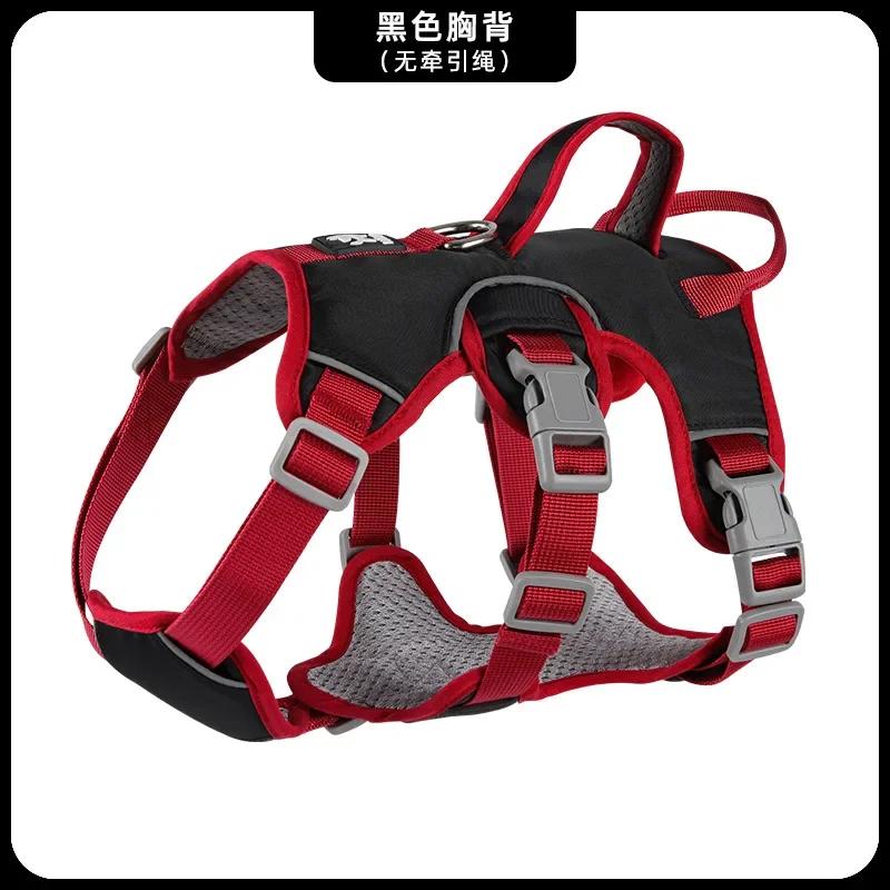 Three Stage Dog Harness Escape Proof Adjustable Pet Vest Harness with Leash Attachment