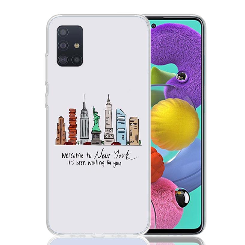 NYC New York City Case Phone Cover for Samsung Galaxy A52 A51 A50 A42 A32 A22 A12 A02S A72 A71 A70 A41 A31 A21S A40 A30S A20E A1