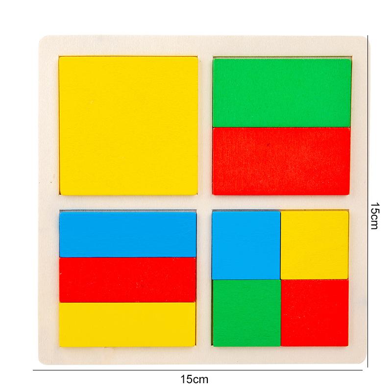 Wooden Puzzle Shape Matching Board Baby Montessori Early Education Toys Wooden Handgrip Board Educational Toys for Children TMZ