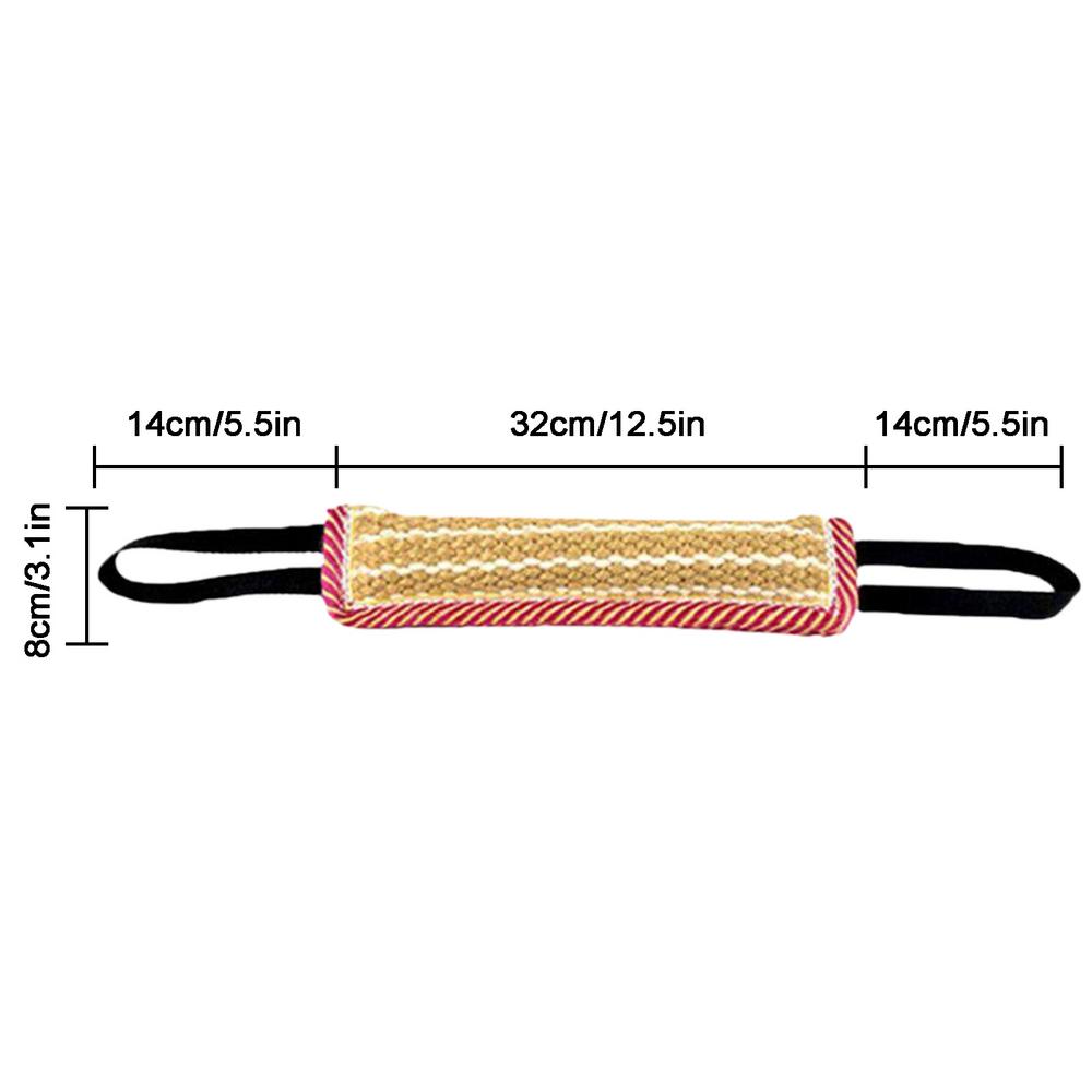 Dog Tug Toy Pet Bite Jute Tug Pillow With 2 Rope Handles Medium Large Dogs Training Toys for Malinois Pet Interative Toy