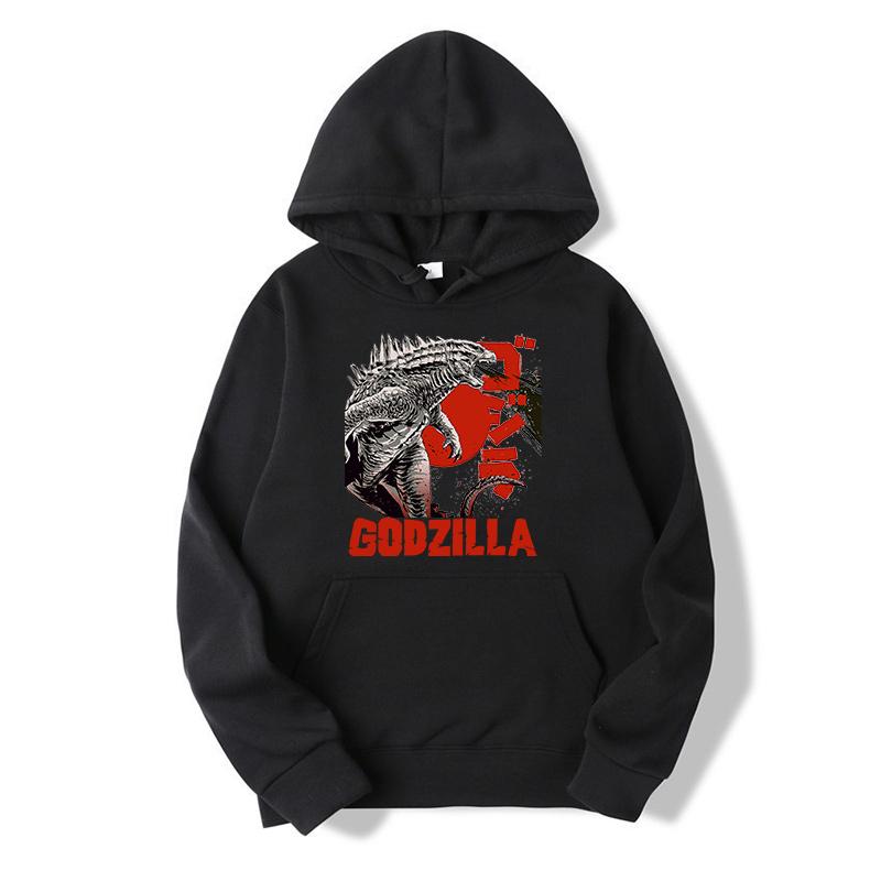 Godzilla Sweatshirt Adult Spring Autumn Hoodie with Hat Women Long Sleeve Clothes Pocket Cool Print Pullover Monster Clothes