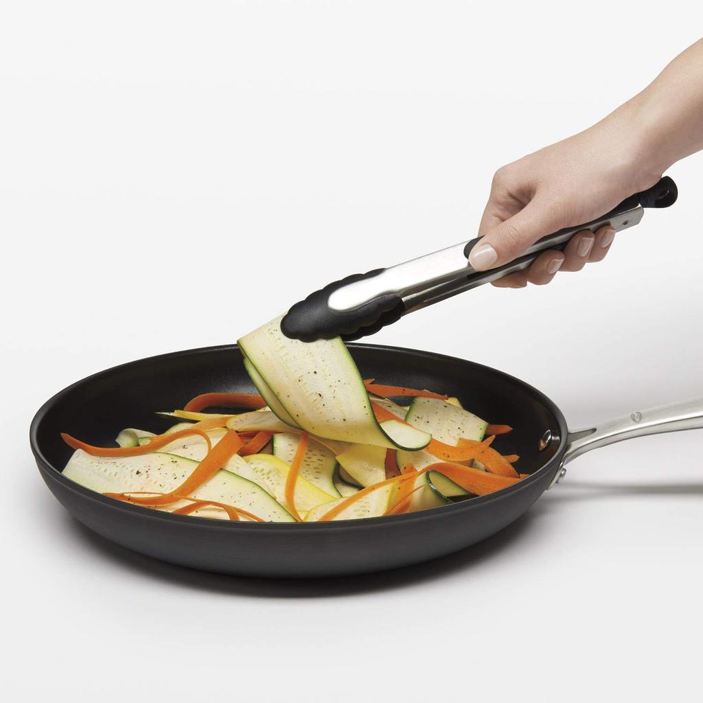 OXO Nylon Head Locking Heat with Dishwasher Safe Tongs, Small, Resistant, Lock,