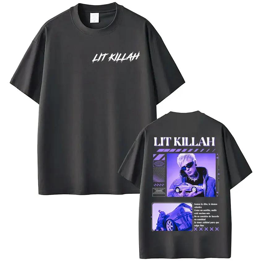 2026 Summer Rapper Lit Killah Album Tour T-shirt Men's Fashion Hip-hop Retro Cotton Short-sleeved Loose Casual Shirt Y2k