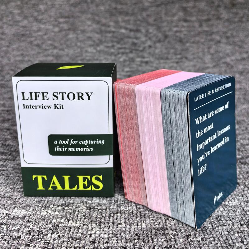 Englische Version Lebensgeschichte Interview-Kit 150 Lebensgeschichte Interviewkarten Familienparty Brettspiel