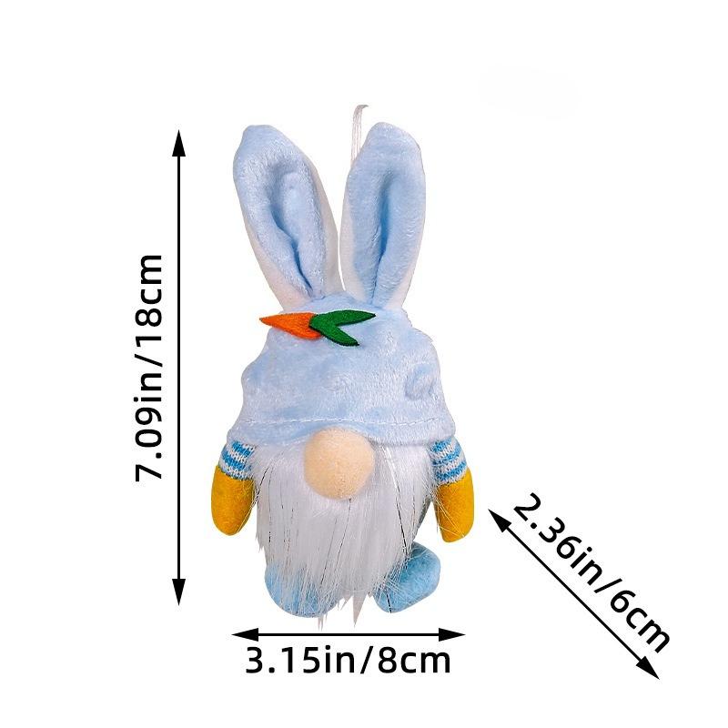 1pc Pendant Rabbit Gnome Dwarf Desktop Cartoon Doll Easter Holiday Scene Decor Soft Plush Hanging Ornament Party Favor