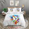 3-piece Down Duvet Cover Cartoon Cool Football Player Pattern Print (1 Duvet Cover+2 Pillowcases, No Core) Bedding Set
