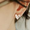 ROAJU [silver925]long heart post earring