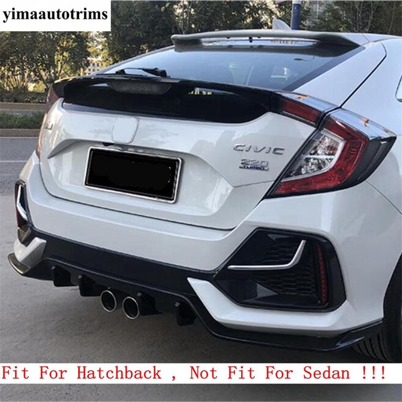 Front Rear Bumper Fog Lights Lamps Eyelid Eyebrow Strip Cover Trim For Honda Civic Hatchback   Carbon Fiber Accessories