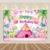 Cartoon Dinosaurier Kindergeburtstagsparty Dekoration Dschungeltier Hintergrundbanner Jurassic World Waldkulisse Für Babyparty