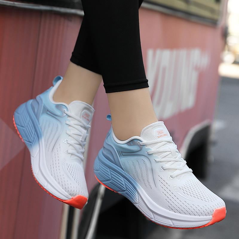 Women's Breathable Gradient Mesh Running Shoes Non Slip Lightweight Casual Sports Sneakers