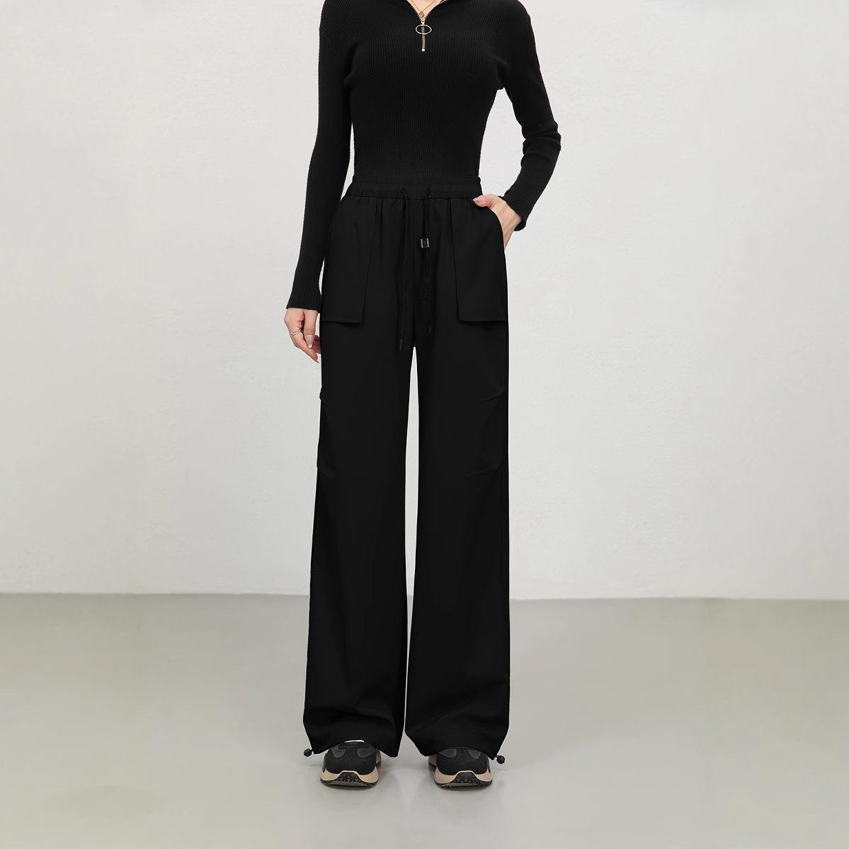 

Spring/Summer Women s Quick-Dry Windproof Elastic Waist Cargo Pants M